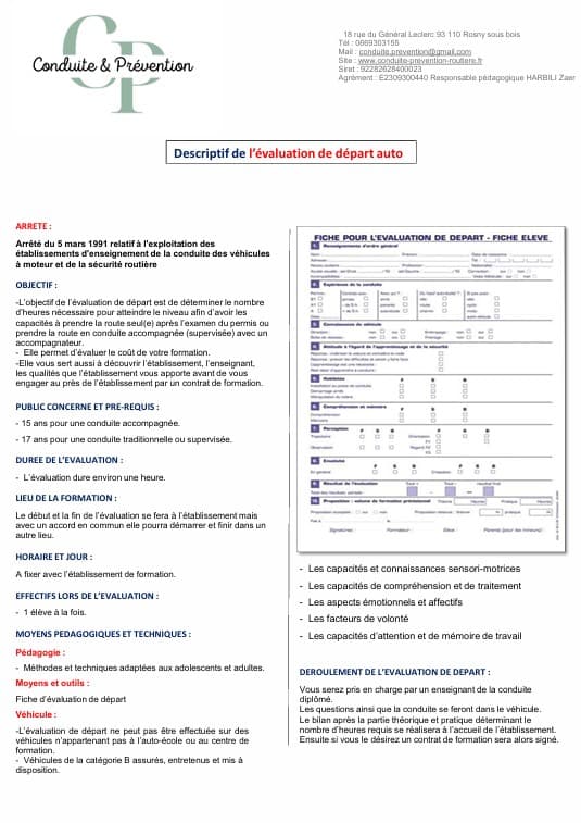procédure d’évaluation