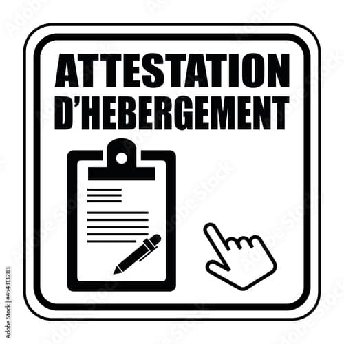Pictogramme attestation d'hébergement