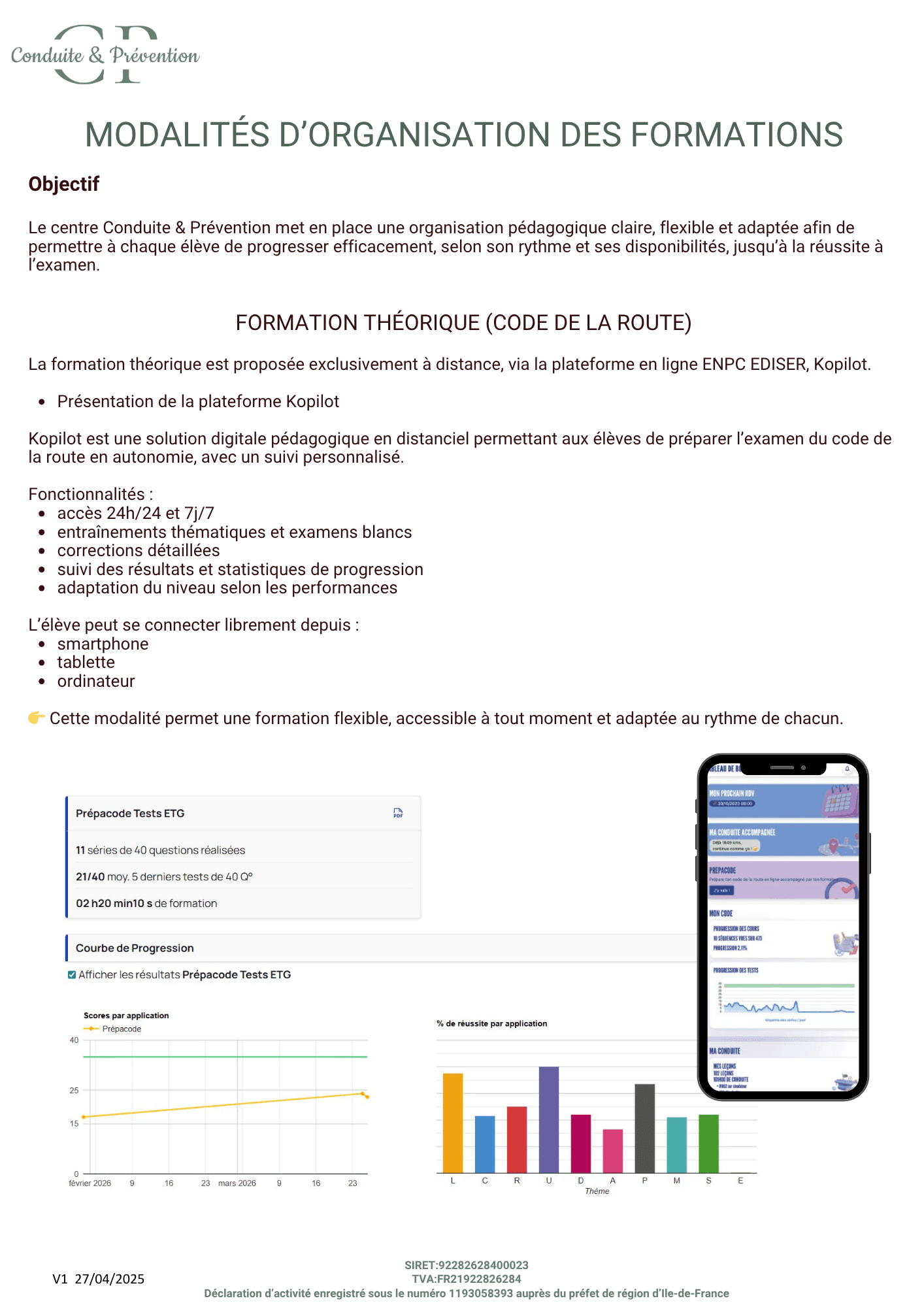 3.1 ORGANISATION DES FORMATIONS