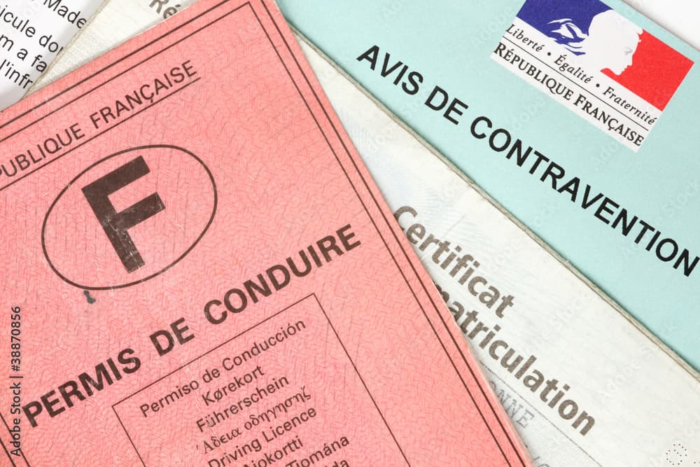 Un permis de conduire posé sur une contravention